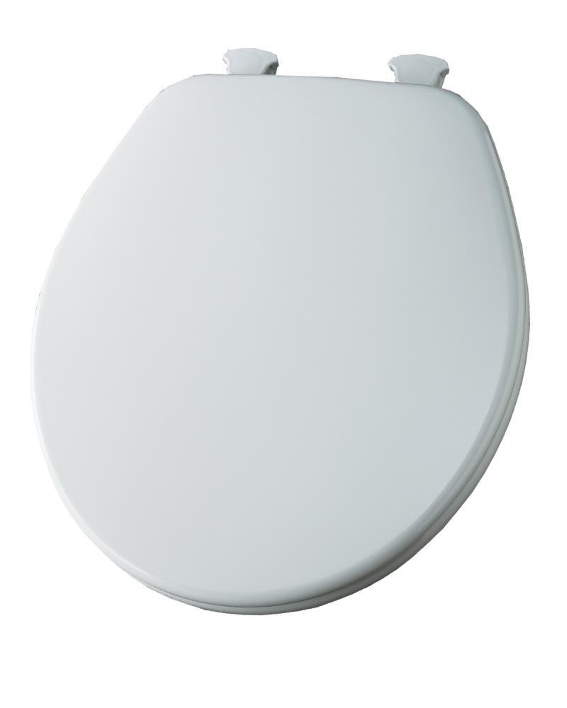 Church Seat Bone Round Closed Front with Cover Toilet 