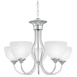 100 W 5-Light Medium Chandelier in Brushed Nickel