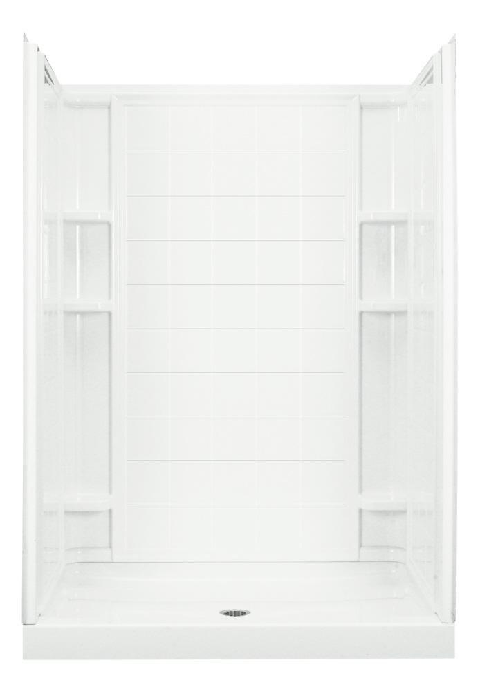 Sterling White 60 x 34 in. Vikrell Tile Alcove Shower with Place Backers 