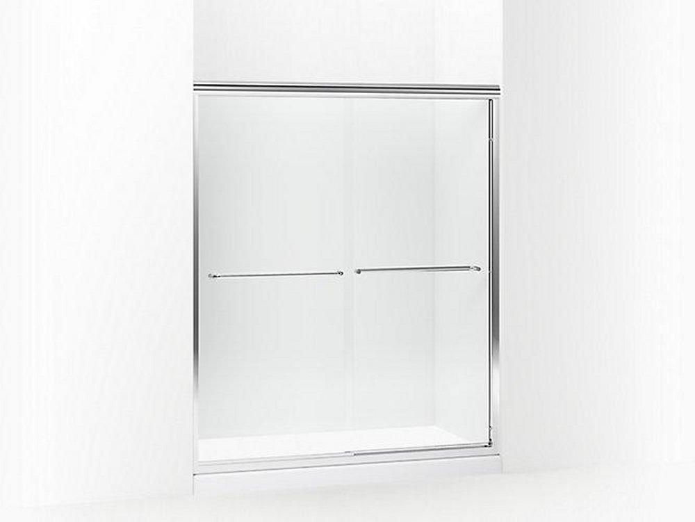 Sterling Silver Finesse Frameless Bypass Shower Door 