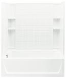 Sterling White 60 x 32 in. Vikrell Left Hand Drain Tub and Shower with Age in Place Backers 