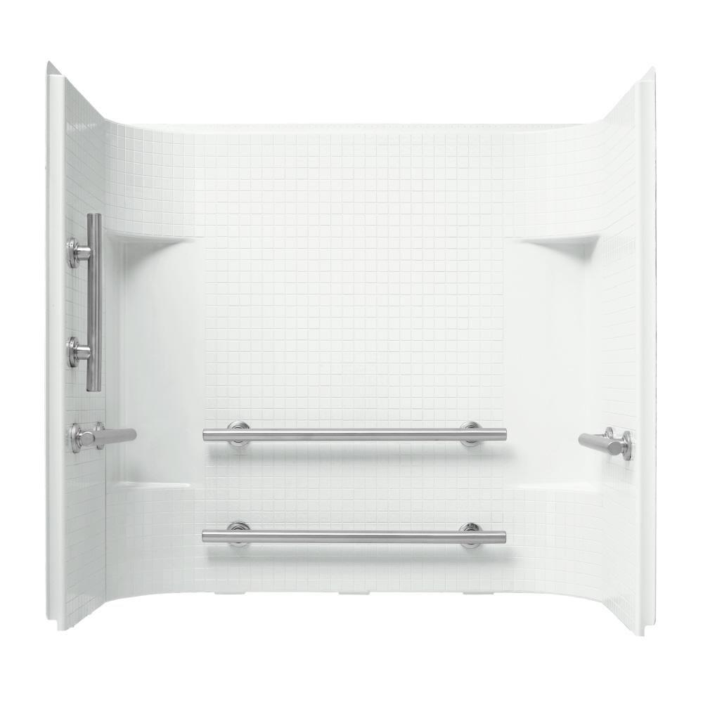 Sterling White 60 x 30 x 56-1/4 in. Tub & Shower Wall 