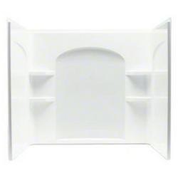 60 x 32 x 55-1/4 in. Tub & Shower Wall Set with Backer Boards in White