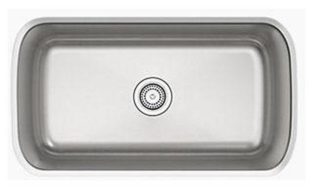 Sterling Luster Stainless Steel 31-13/16 x 18-1/2 in. Stainless Steel Single Bowl Undermount Kitchen Sink with Sound Dampening 