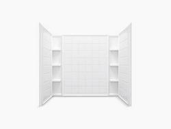 60 x 54-1/4 in. Shower Wall Set with Backer Boards in White