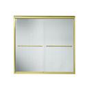 55-1/2 x 57 in. Bath Door with Clear Glass in Vibrant Polished Brass