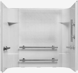 60 x 31-1/4 x 55 in. Tub & Shower Complete Wall Set in White