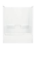 Sterling White 60 x 29 in. Vikrell Left Hand Drain Tub and Shower with Age in Place Backers 