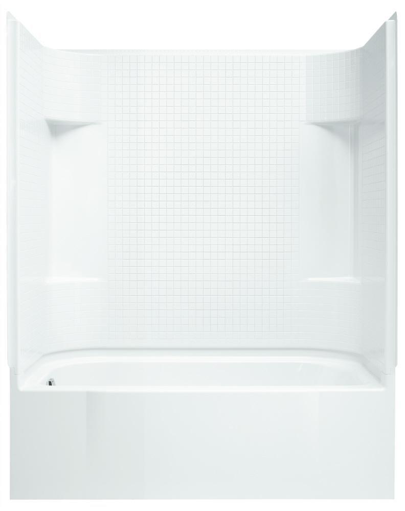 Sterling White 60 x 30 in. Vikrell Left Hand Drain Tub and Shower 