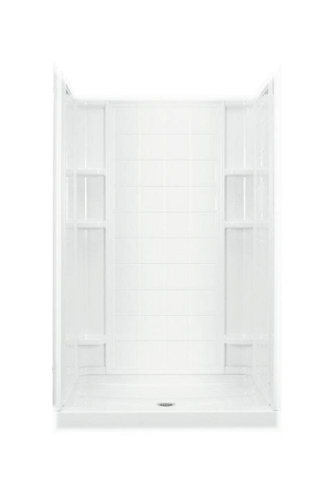 Sterling White 48 x 34 in. Vikrell Tile Alcove Shower 