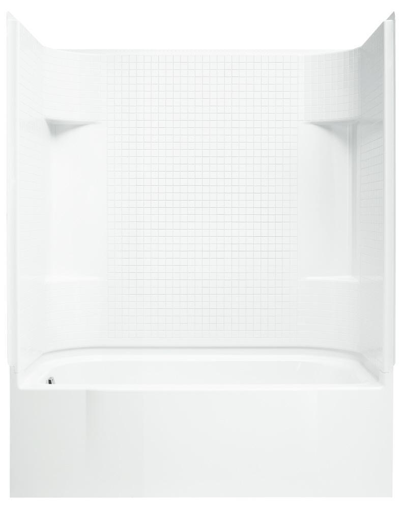 Sterling White 60 x 30 in. Vikrell Left Hand Drain Tub and Shower 