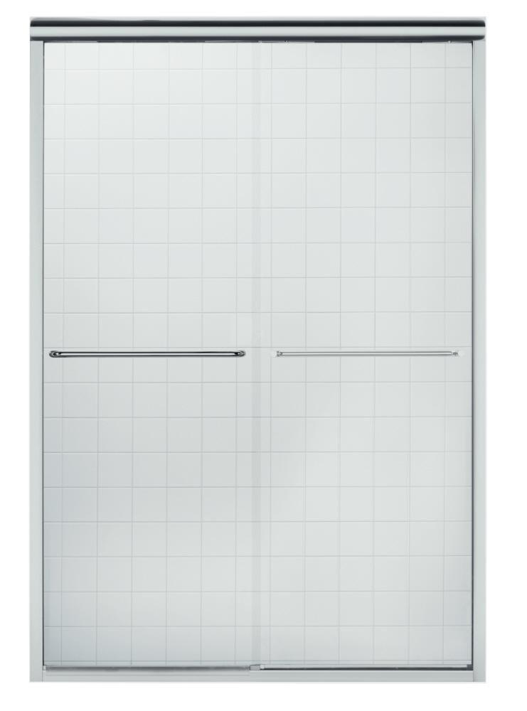 Sterling Silver 70-1/16 x 47-5/8 in. Frameless Sliding Shower Door 