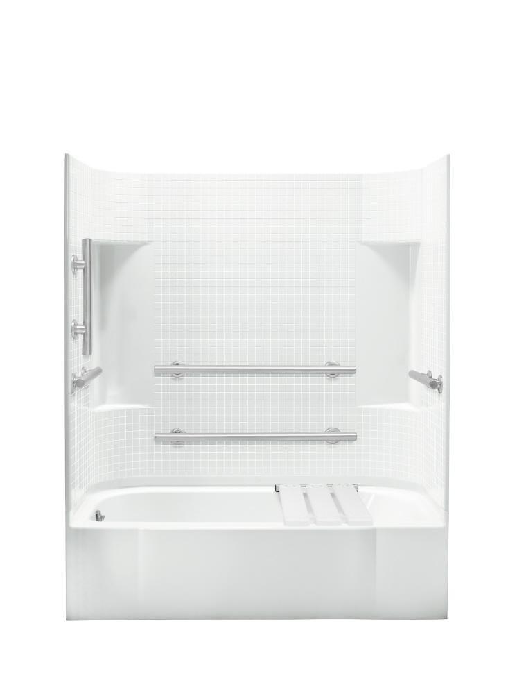 Sterling White 60 x 30 in. ADA Vikrell Left Hand Drain Tub and Shower 