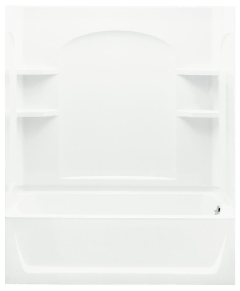 Sterling White 60 x 32 in. Vikrell Right Hand Drain Tub and Shower with Age in Place Backers 