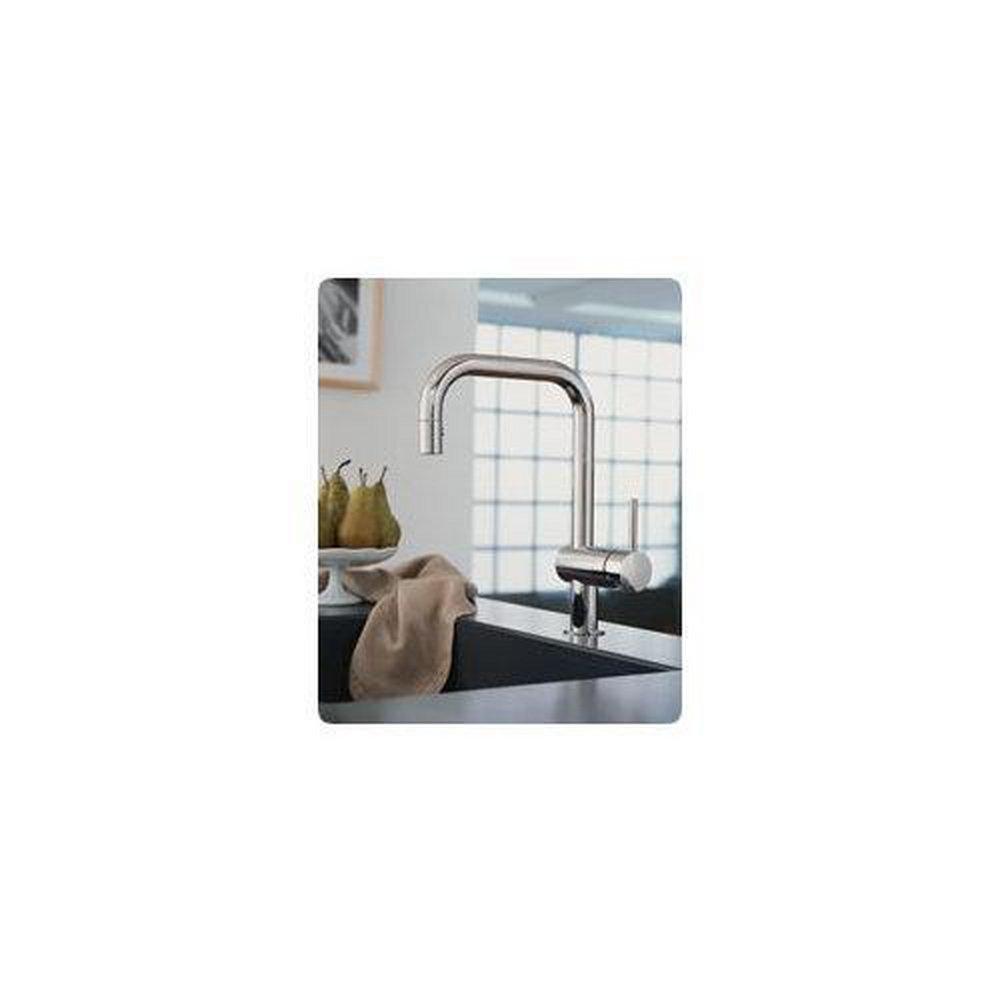 GROHE StarLight&reg; Chrome Single Handle Pull Out Kitchen Faucet 