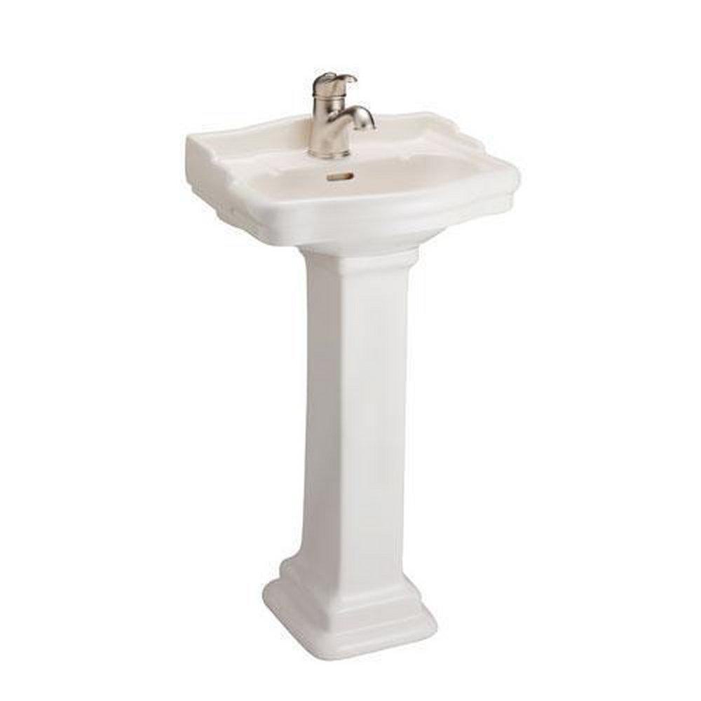 Barclay Products Limited White 1-Hole Pedestal Lavatory Sink 