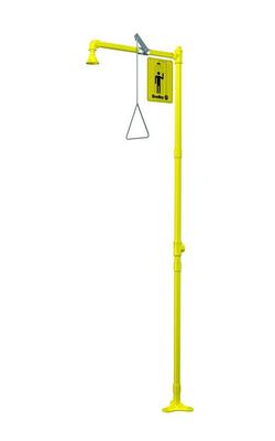 Freestanding Drench Shower, Safety Yellow Coating, 22 gpm