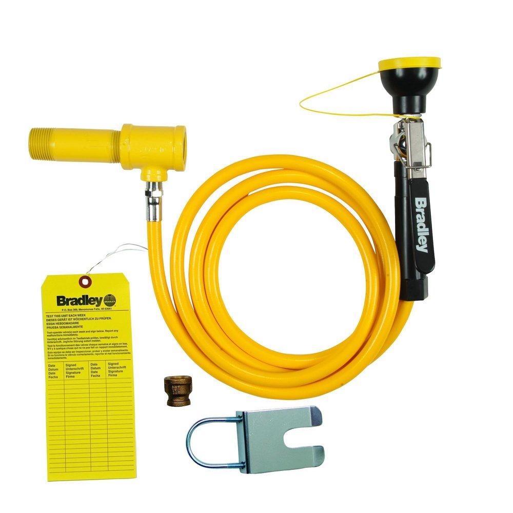 Bradley Corporation Yellow Drench Shower Handheld Hose Spray Retrofit Kit 