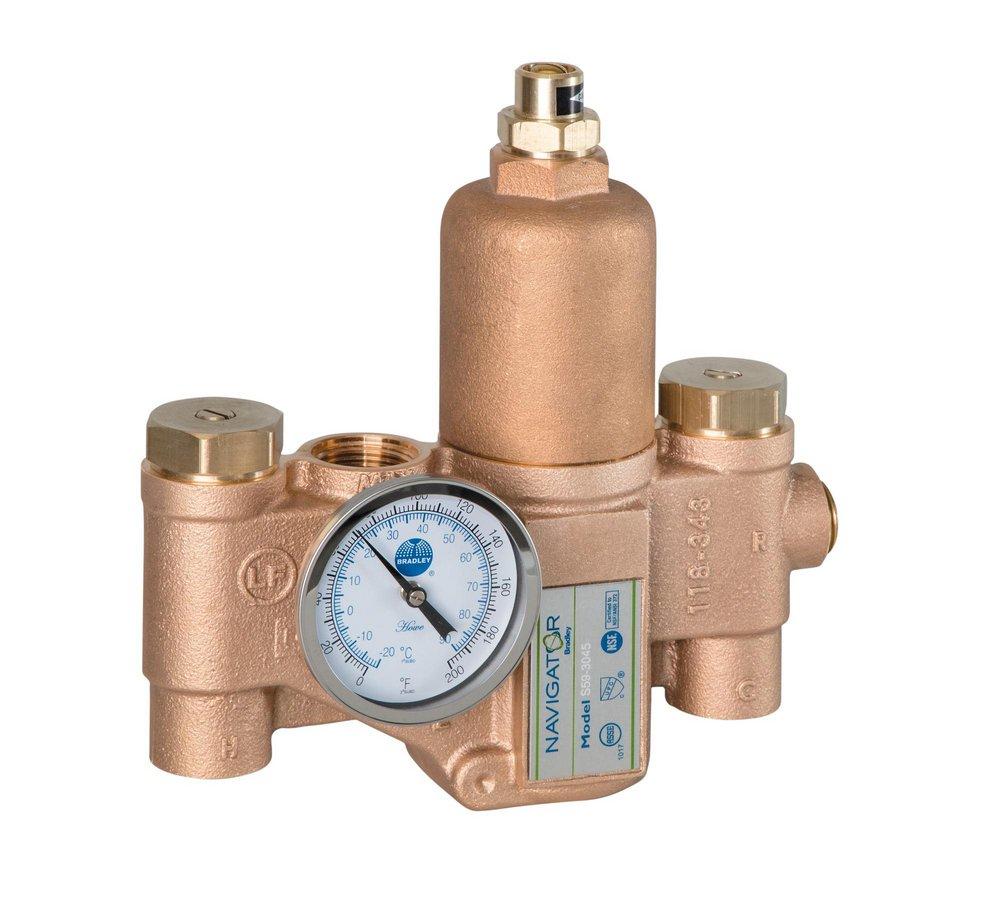 Bradley Corporation Bronze NPT Thermostat Mixing Valve 