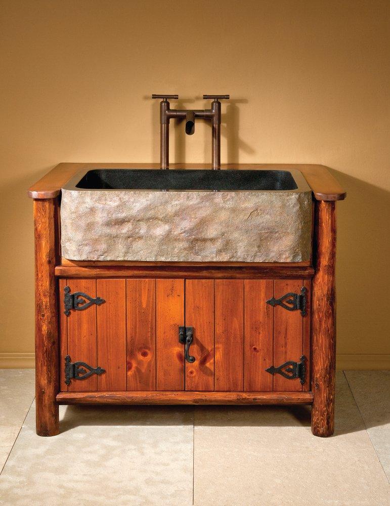 Stone Forest Black Granite 33 x 22 in. Composite Single Bowl Farmhouse Kitchen Sink 