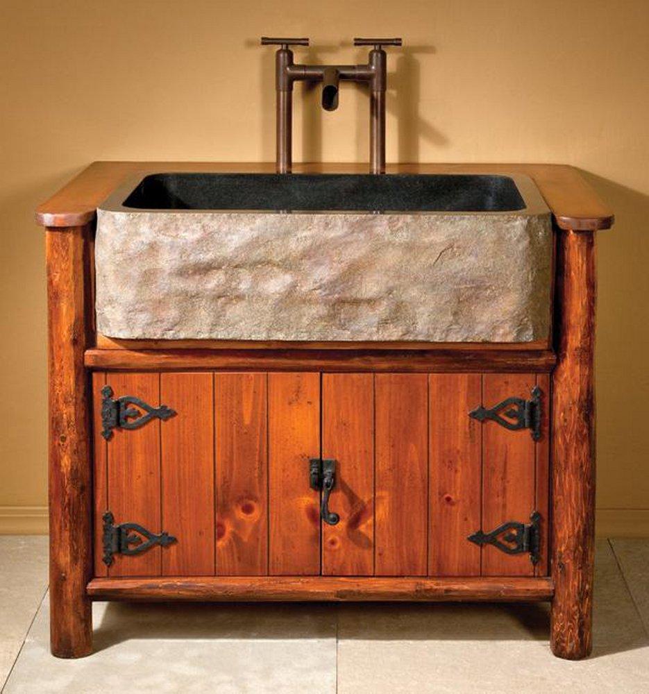 Stone Forest Black Granite 33 x 22 in. Composite Single Bowl Farmhouse Kitchen Sink 