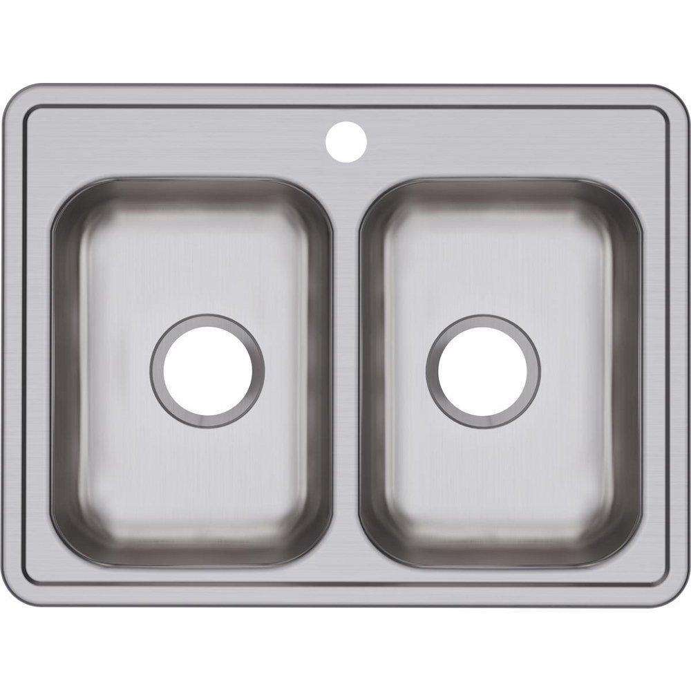Dayton Satin 25 x 19 in. Stainless Steel Double Bowl Drop-in Kitchen Sink in Satin 
