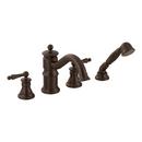 4-Hole High Arc Roman Tub Faucet with Double Lever Handle in Oil Rubbed Bronze