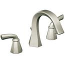 1.5 gpm 3-Hole Bathroom Faucet with Double Lever Handle in Brushed Nickel