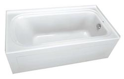 72 in. x 42 in. Soaker Alcove Bathtub with Left Drain in White