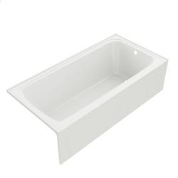 72 in. x 36 in. Soaker Alcove Bathtub with Right Drain in White
