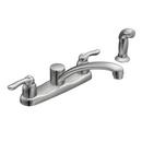 Moen Polished Chrome Two Handle Kitchen Faucet with Side Spray 