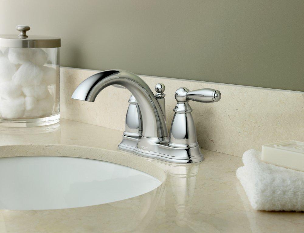 Moen Chrome Centerset Lavatory Faucet with Lever Handle 