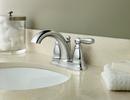 Moen Chrome Two Handle Centerset Bathroom Sink Faucet with Pop-Up Drain Assembly 
