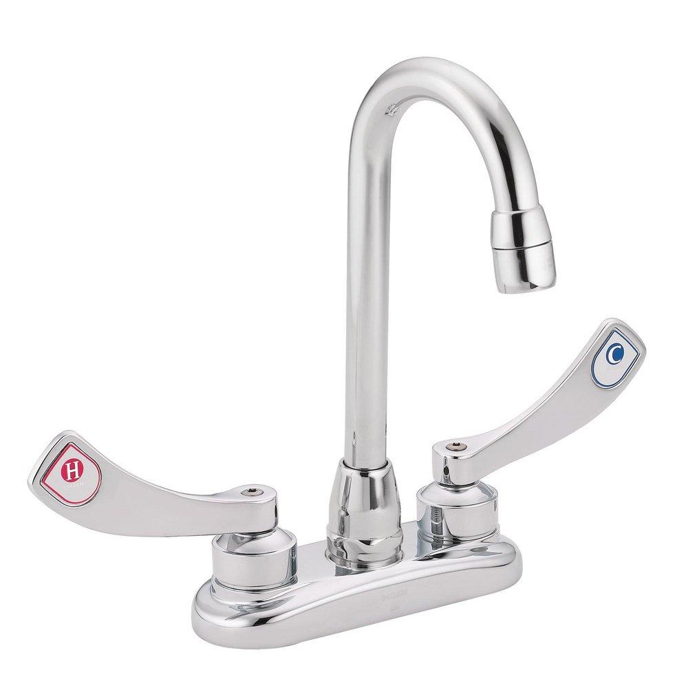 Moen Chrome Two Wristblade Handle Bar Faucet 