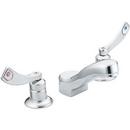 1.5 gpm 3-Hole Widespread Bathroom Faucet with Valve and Double Wristblade Handle in Polished Chrome