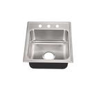 Just Manufacturing Brushed Steel 13 x 16 in. Stainless Steel Single Bowl Drop-in Kitchen Sink in No. 4 