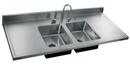 Just Manufacturing 60 x 25 in. Stainless Steel Double Bowl Kitchen Sink 