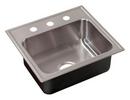 21 x 17 in. No Hole Stainless Steel Single Bowl 304 and 18-8 Self-Rimming or Drop-In Kitchen Sink with Center Drain