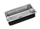 Single Bowl Undermount Rectangular Kitchen Sink with Center and Rear Drain in Polished Stainless Steel