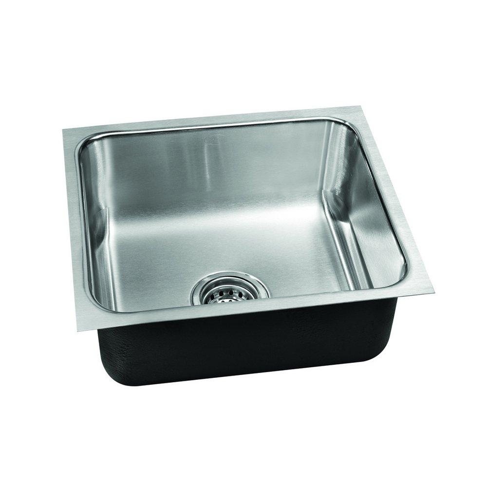 Just Manufacturing Satin 18 x 13-1/2 in. No Hole Stainless Steel Single Bowl Undermount Kitchen Sink 