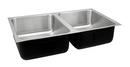 Just Manufacturing Satin 32 x 18 in. No Hole Stainless Steel Double Bowl Undermount Kitchen Sink 
