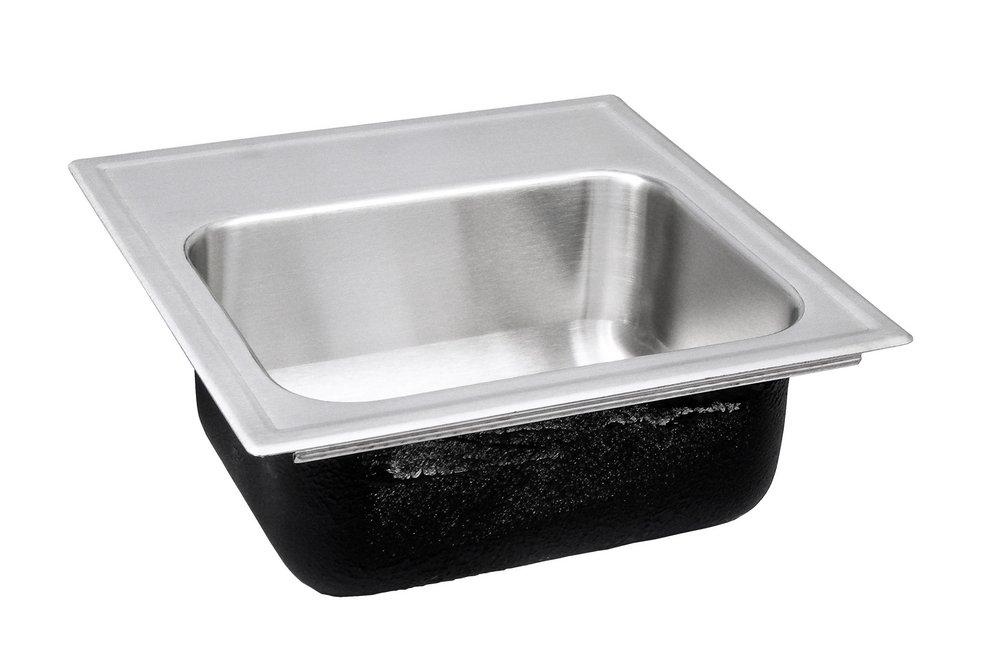 Just Manufacturing Satin 13 x 16 in. Stainless Steel Single Bowl Drop-in Kitchen Sink in No. 4 