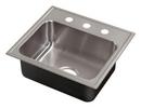 Just Manufacturing Satin 21 x 19 in. Stainless Steel Single Bowl Drop-in Kitchen Sink in No. 4 