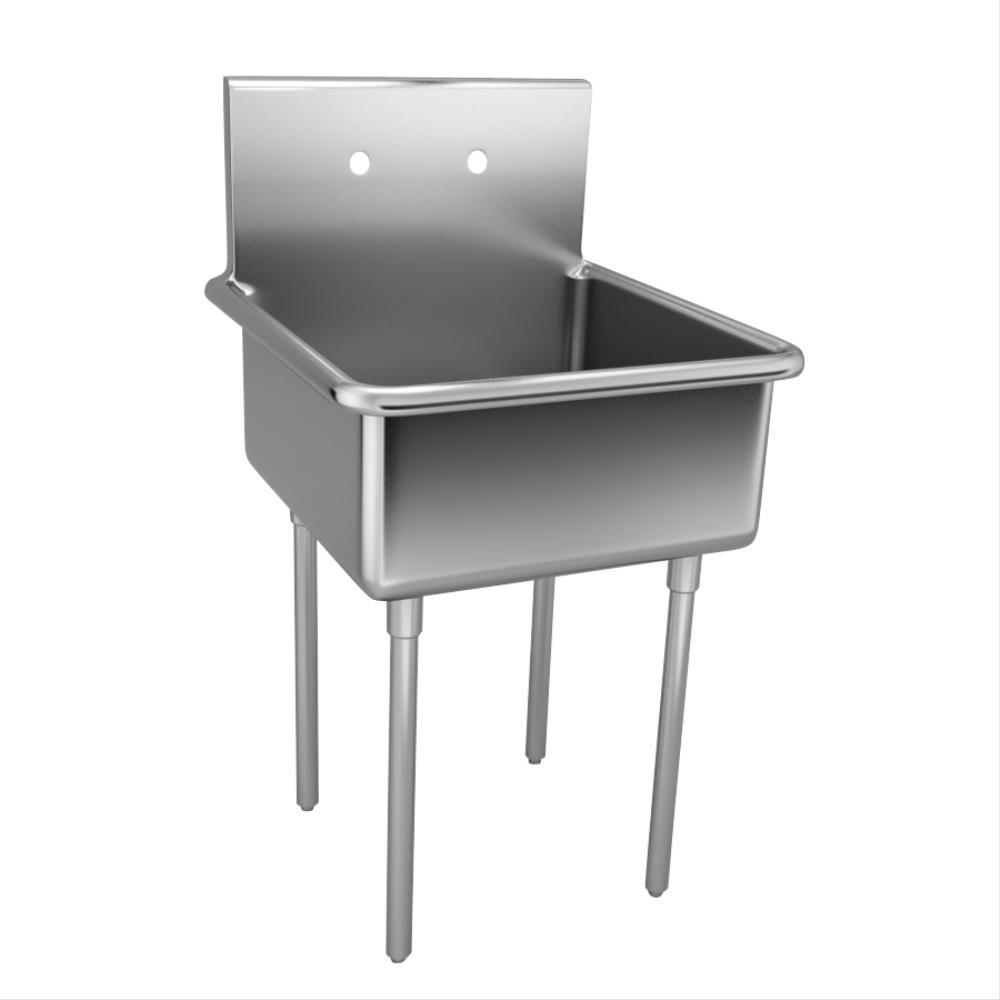 Just Manufacturing Brushed Steel Stainless Steel Single Band Scullery Sink 