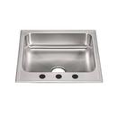 Just Manufacturing Brushed Steel 21 x 19 in. 2 Hole Stainless Steel 1 Bowl Drop-in Kitchen Sink 