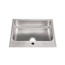 Just Manufacturing Brushed Steel 25 x 22 in. Stainless Steel Single Bowl Drop-in Kitchen Sink in No. 4 
