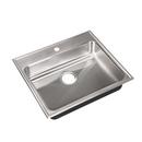 Just Manufacturing Brushed Steel 25 x 22 in. Stainless Steel Single Bowl Drop-in Kitchen Sink in No. 4 