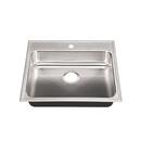 Just Manufacturing Brushed Steel 25 x 22 in. Stainless Steel Single Bowl Drop-in Kitchen Sink in No. 4 