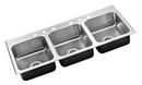 43 x 18 in. 3 Hole Stainless Steel Triple Bowl Drop-in Kitchen Sink in No. 4
