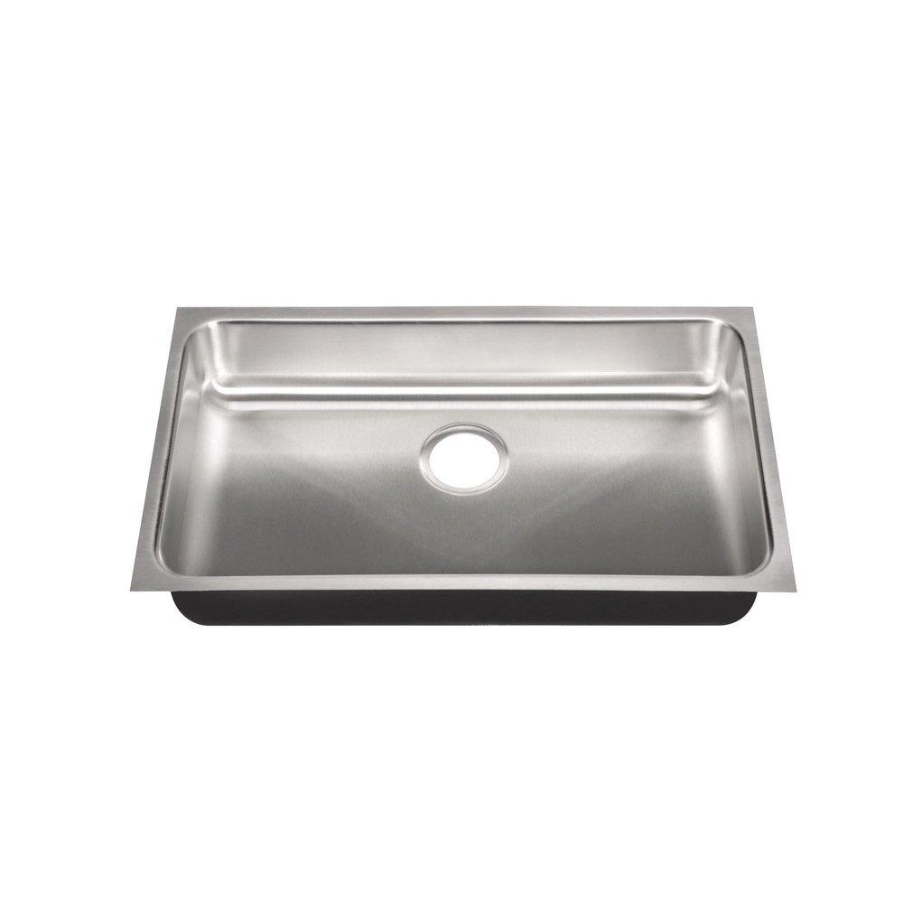 Just Manufacturing Brushed Steel 30 x 18 in. No Hole Stainless Steel Single Bowl Undermount Kitchen Sink 